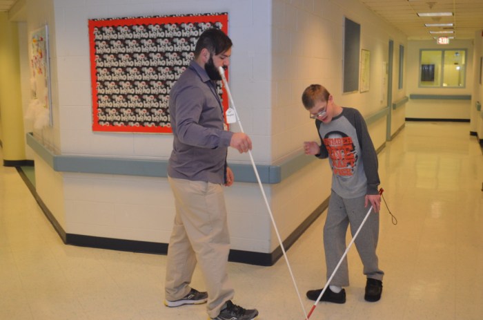 Trailing techniques for the blind