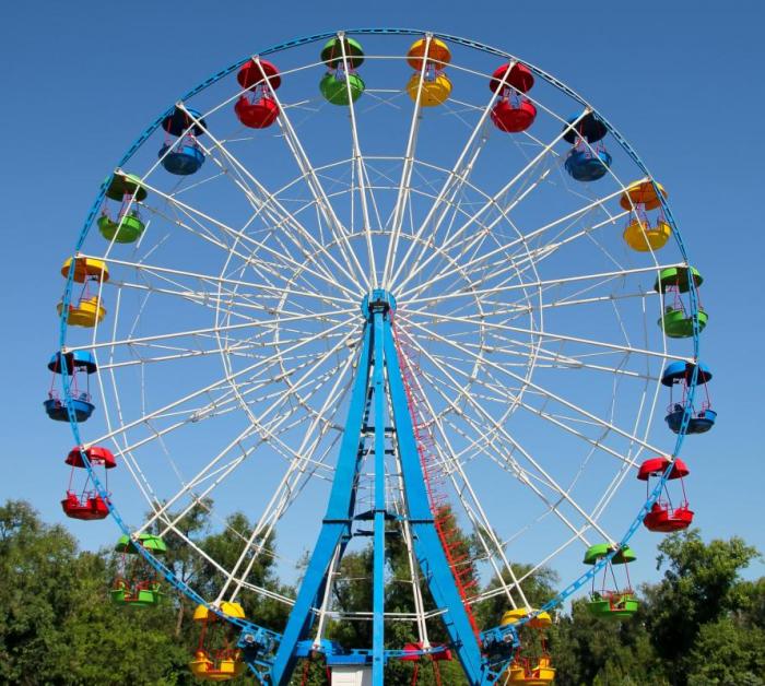 An amusement park ride consists of a rotating circular platform